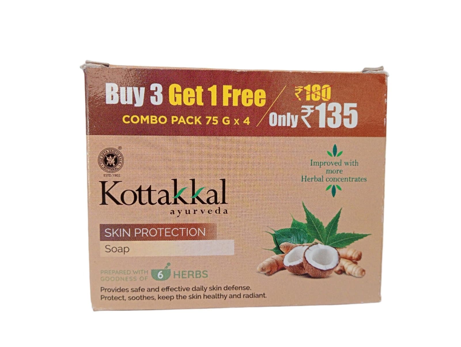 SKIN PROTECTION SOAP KOTTAKKAL - (Offer Pack 3 plus 1)